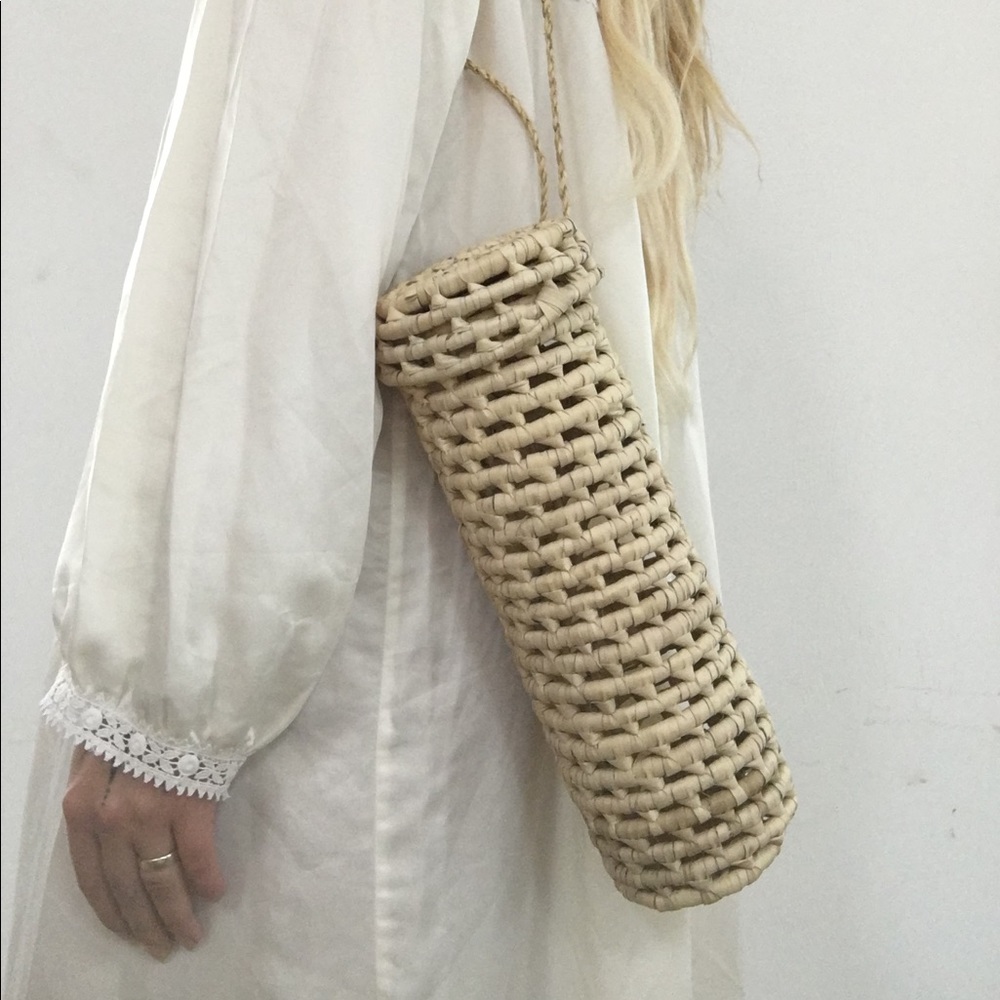 Vintage Rattan Bottle Carrier